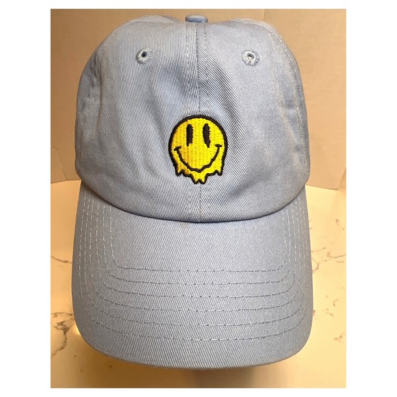 Odd Future Other - ODD Brand Future Melting Smiley Face Dad Hat – Light Blue Adjustable One Size